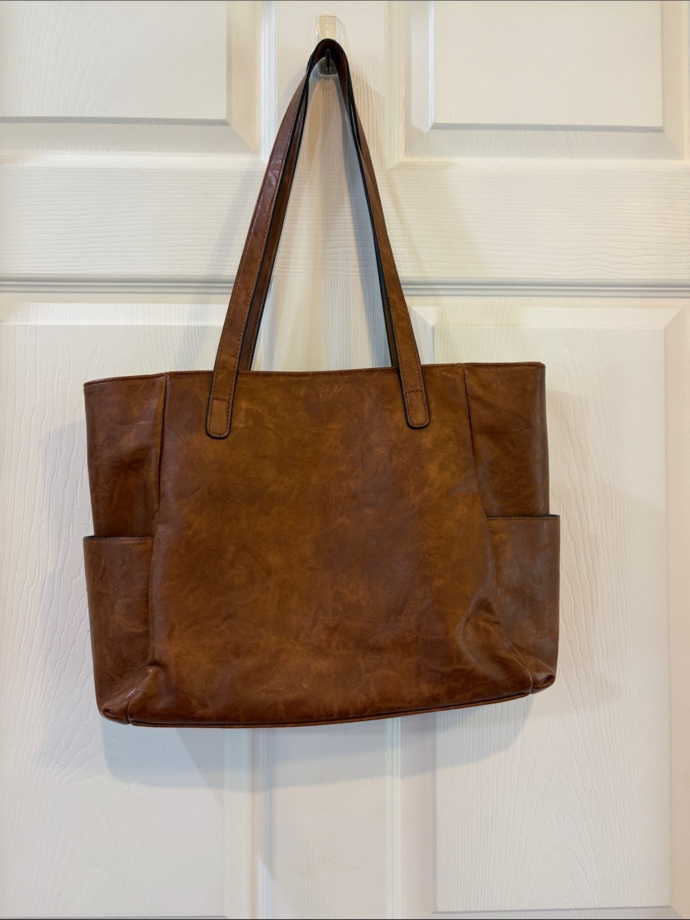 Bueno Brown Tote Bag with Side Pockets